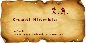 Krucsai Mirandola névjegykártya